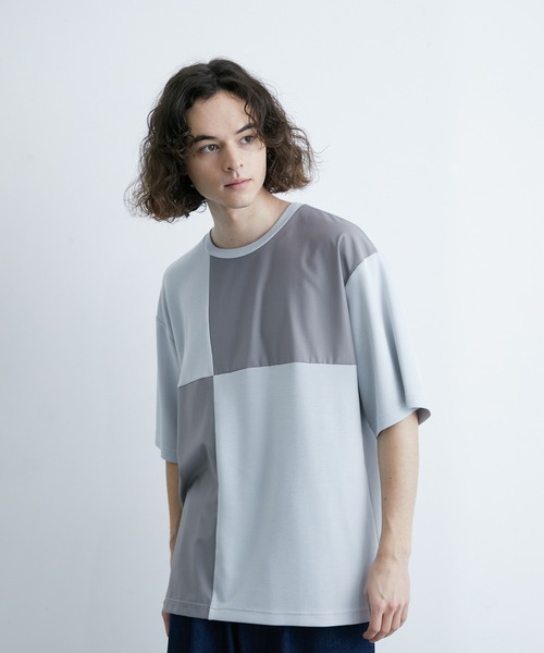  j.n.r.d（ジェー・エヌ・アール・ディー）の「j.n.r.d/エアーシルケット異素材切替Tシャツ（Tシャツ/カットソー・メンズ・サックスブルー/ホワイト/ネイビー・LL/M/L）」の10枚目の写真