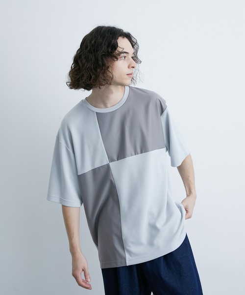  j.n.r.d（ジェー・エヌ・アール・ディー）の「j.n.r.d/エアーシルケット異素材切替Tシャツ（Tシャツ/カットソー・メンズ・サックスブルー/ホワイト/ネイビー・LL/M/L）」の11枚目の写真