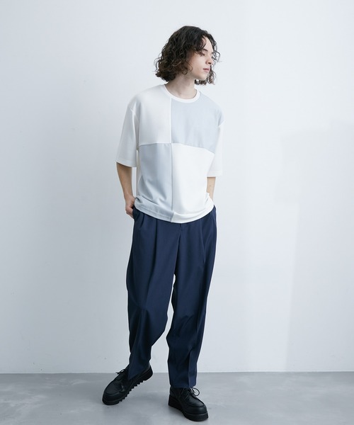  j.n.r.d（ジェー・エヌ・アール・ディー）の「j.n.r.d/エアーシルケット異素材切替Tシャツ（Tシャツ/カットソー・メンズ・サックスブルー/ホワイト/ネイビー・LL/M/L）」の13枚目の写真