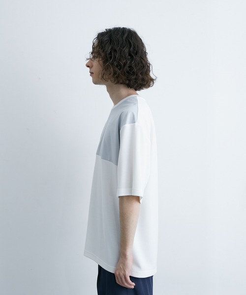  j.n.r.d（ジェー・エヌ・アール・ディー）の「j.n.r.d/エアーシルケット異素材切替Tシャツ（Tシャツ/カットソー・メンズ・サックスブルー/ホワイト/ネイビー・LL/M/L）」の19枚目の写真