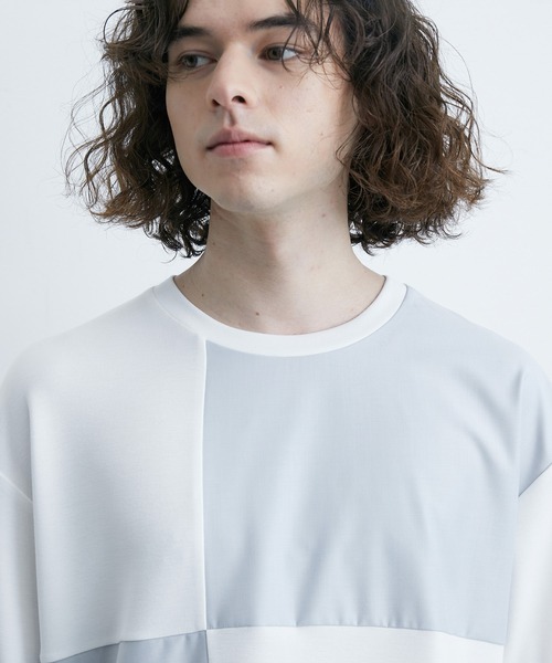  j.n.r.d（ジェー・エヌ・アール・ディー）の「j.n.r.d/エアーシルケット異素材切替Tシャツ（Tシャツ/カットソー・メンズ・サックスブルー/ホワイト/ネイビー・LL/M/L）」の21枚目の写真