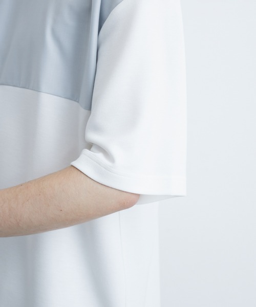  j.n.r.d（ジェー・エヌ・アール・ディー）の「j.n.r.d/エアーシルケット異素材切替Tシャツ（Tシャツ/カットソー・メンズ・サックスブルー/ホワイト/ネイビー・LL/M/L）」の22枚目の写真