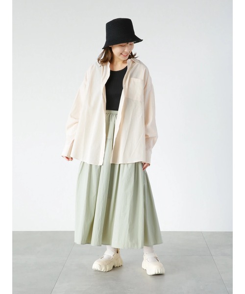 ehka sopo(エヘカソポ)の「ナイロンギャザースカート(スカート・レディース・ブラック/ベージュ/グリーン・フリ-)」の18枚目の写真