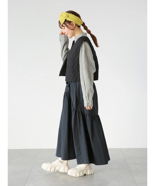 ehka sopo(エヘカソポ)の「ナイロンギャザースカート(スカート・レディース・ブラック/ベージュ/グリーン・フリ-)」の22枚目の写真