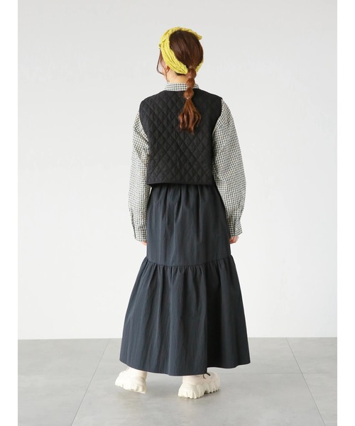 ehka sopo(エヘカソポ)の「ナイロンギャザースカート(スカート・レディース・ブラック/ベージュ/グリーン・フリ-)」の8枚目の写真