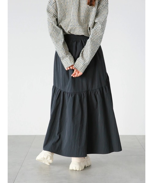 ehka sopo(エヘカソポ)の「ナイロンギャザースカート(スカート・レディース・ブラック/ベージュ/グリーン・フリ-)」の15枚目の写真