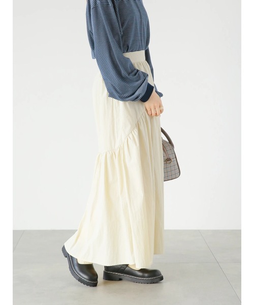 ehka sopo(エヘカソポ)の「ナイロンギャザースカート(スカート・レディース・ブラック/ベージュ/グリーン・フリ-)」の6枚目の写真