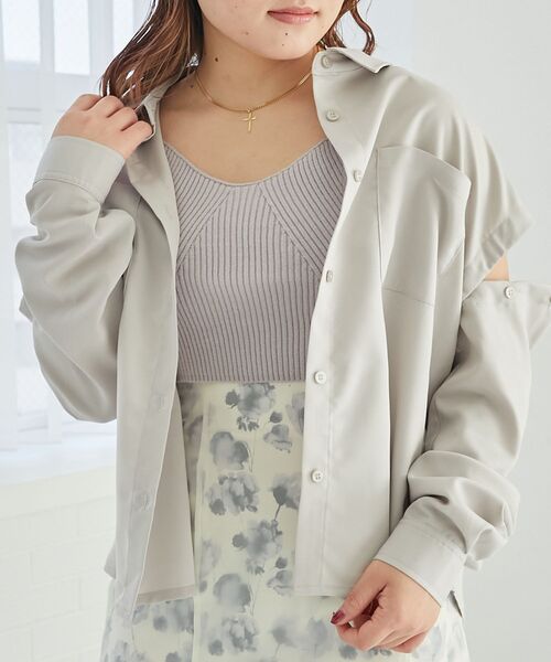 MAJESTIC LEGON(マジェスティックレゴン)の「ビスチェset肩あきシャツ(シャツ/ブラウス・レディース・アイボリー/ライトグレー/ライトグリーン・MEDIUM)」の10枚目の写真