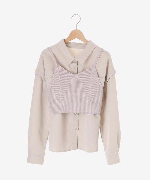 MAJESTIC LEGON(マジェスティックレゴン)の「ビスチェset肩あきシャツ(シャツ/ブラウス・レディース・アイボリー/ライトグレー/ライトグリーン・MEDIUM)」の18枚目の写真