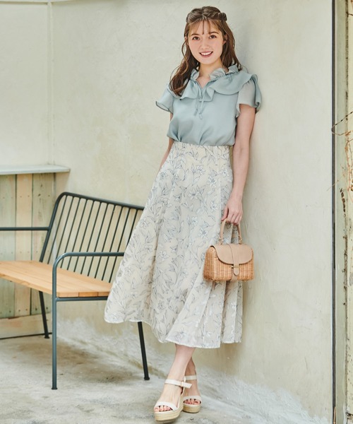 NOELA（ノエラ）の「シアーフリルネックブラウス（シャツ/ブラウス・レディース・イエロー/その他1/ピンク/サックスブルー・フリー）」の19枚目の写真