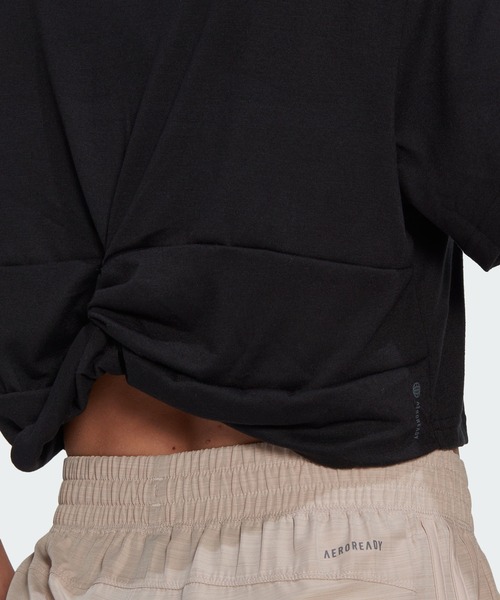 adidas（アディダス）の「スタジオ Tシャツ / ヨガウェア / バックデザイン / アディダス adidas（Tシャツ/カットソー・レディース・パープル/ブラック・LARGE/MEDIUM/SMALL/X-LARGE/XX-LARGE）」の9枚目の写真