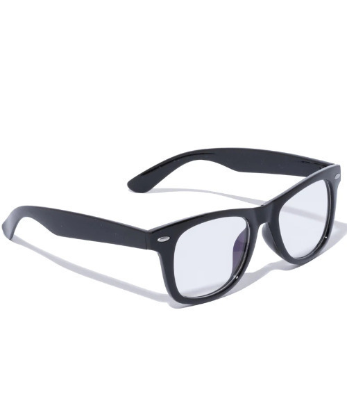 NEW ERA(ニューエラ)の「NEW ERA/ニューエラ サングラス ウェリントン スクエアレンズ シャイニーブラックフレーム PCブルーライトカットレンズ 13517748(サングラス・メンズ・ブラック×ブルー・FREE)」の2枚目の写真