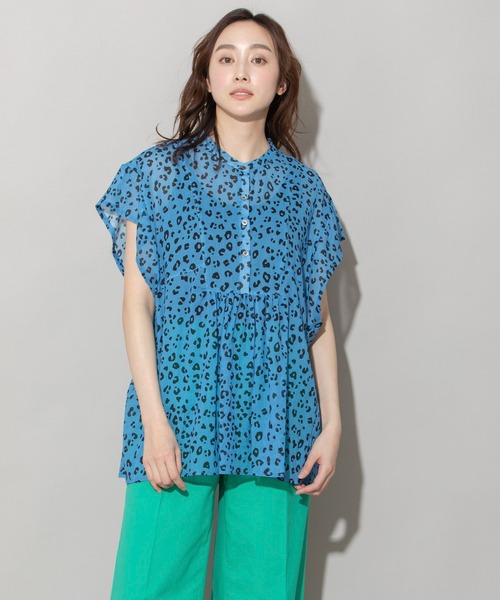 Munich（ミューニック）の「80sプリントコットンクレーププルオーバーブラウス（シャツ/ブラウス・レディース・ブラック/レッド/ブルー/グリーン・FREE）」の3枚目の写真