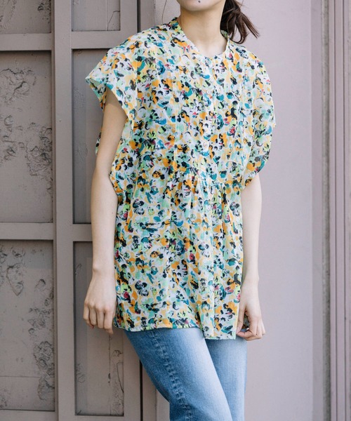 Munich（ミューニック）の「80sプリントコットンクレーププルオーバーブラウス（シャツ/ブラウス・レディース・ブラック/レッド/ブルー/グリーン・FREE）」の12枚目の写真