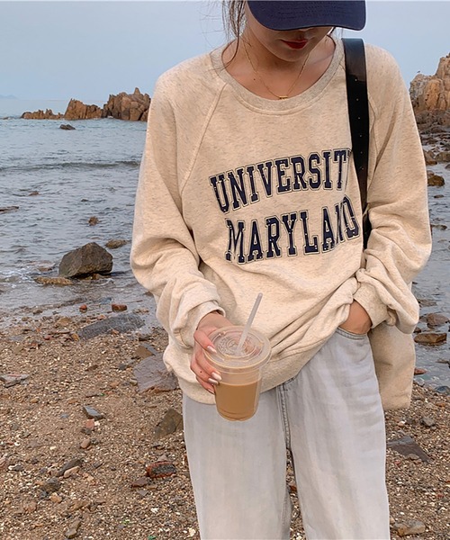 NinaetLina（ニナエリナ）の「長袖カットソー（Tシャツ/カットソー・レディース・ピンク/ライトグレー/ネイビー・FREE）」の2枚目の写真