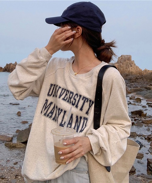 NinaetLina（ニナエリナ）の「長袖カットソー（Tシャツ/カットソー・レディース・ピンク/ライトグレー/ネイビー・FREE）」の8枚目の写真