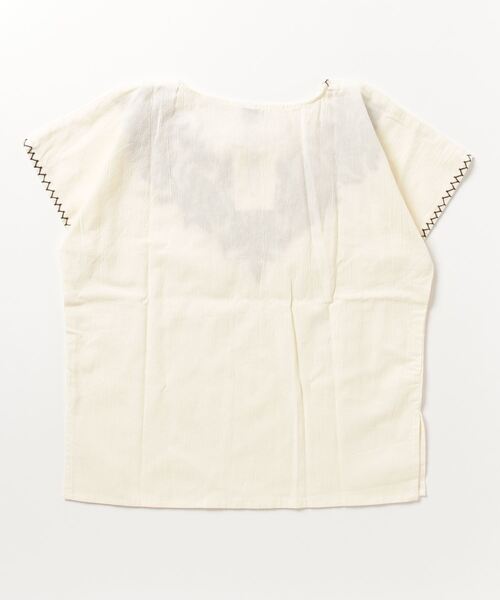 SAWINTO（ソイント）の「HAND EMBROIDERY S/S BLOUSE（シャツ/ブラウス・レディース・ブルー/マルチ/ブラック・ONE SIZE）」の5枚目の写真