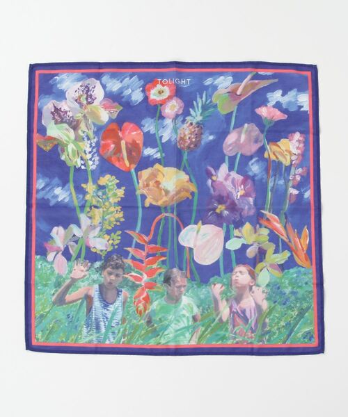FREAK'S STORE(フリークスストア)の「TOLIGHT/トライト DRAWING SCARF M/ドローイングスカーフ M(ストール/ショール・レディース・ブルー/グリーン・38)」の2枚目の写真