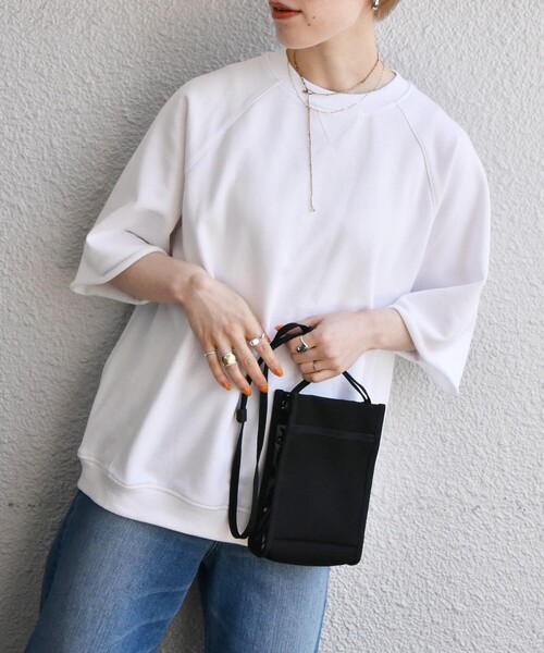 SHIPS any(シップス エニィ)の「SHIPS any: リラックス カットオフ クルーネック ライトスウェット Tシャツ◇(Tシャツ/カットソー・メンズ・ホワイト/グレー/ブルー/グリーン・SMALL/MEDIUM/LARGE)」の2枚目の写真