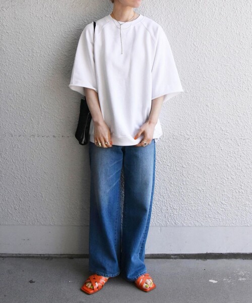 SHIPS any(シップス エニィ)の「SHIPS any: リラックス カットオフ クルーネック ライトスウェット Tシャツ◇(Tシャツ/カットソー・メンズ・ホワイト/グレー/ブルー/グリーン・SMALL/MEDIUM/LARGE)」の5枚目の写真