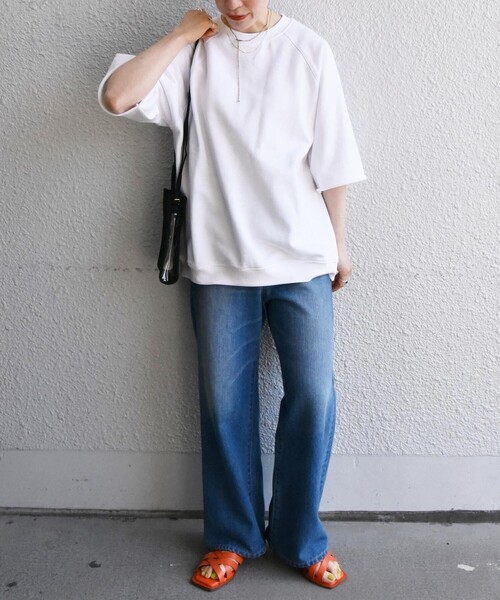 SHIPS any(シップス エニィ)の「SHIPS any: リラックス カットオフ クルーネック ライトスウェット Tシャツ◇(Tシャツ/カットソー・メンズ・ホワイト/グレー/ブルー/グリーン・SMALL/MEDIUM/LARGE)」の6枚目の写真
