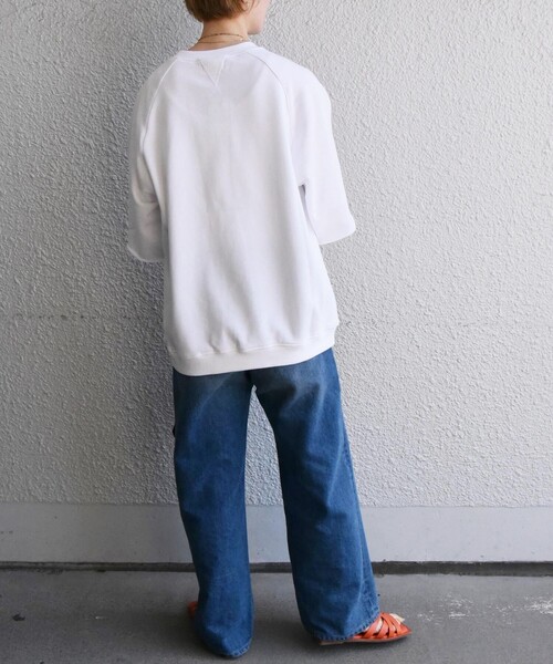 SHIPS any(シップス エニィ)の「SHIPS any: リラックス カットオフ クルーネック ライトスウェット Tシャツ◇(Tシャツ/カットソー・メンズ・ホワイト/グレー/ブルー/グリーン・SMALL/MEDIUM/LARGE)」の7枚目の写真
