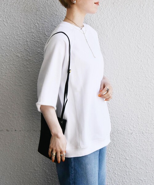 SHIPS any(シップス エニィ)の「SHIPS any: リラックス カットオフ クルーネック ライトスウェット Tシャツ◇(Tシャツ/カットソー・メンズ・ホワイト/グレー/ブルー/グリーン・SMALL/MEDIUM/LARGE)」の9枚目の写真