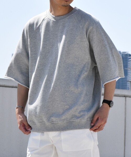 SHIPS any(シップス エニィ)の「SHIPS any: リラックス カットオフ クルーネック ライトスウェット Tシャツ◇(Tシャツ/カットソー・メンズ・ホワイト/グレー/ブルー/グリーン・SMALL/MEDIUM/LARGE)」の15枚目の写真