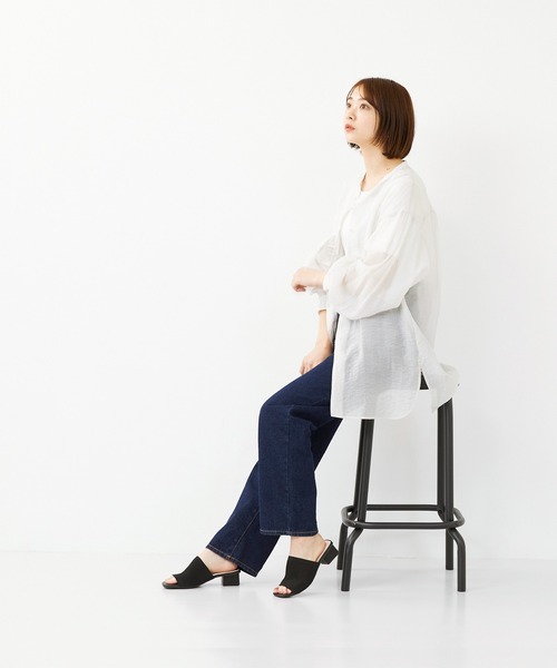 menue(メヌエ)の「スクエアヒール ニットミュール(サンダル・レディース・ブラック/ベージュ/ブラウン/グリーン・LL/S/M/L)」の11枚目の写真