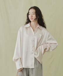 GIUNON | 2way satin shirt / 2way サテンシャツ(シャツ/ブラウス)