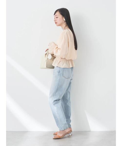 earth music&ecology（アースミュージックアンドエコロジー）の「シャーリングシアーブラウス（シャツ/ブラウス・レディース・ベージュ/ピンク/オフホワイト/ブルー・FREE）」の15枚目の写真