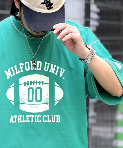 Java(ジャバ)の「《JaVaジャバ 別注》大人ヴィンテージ。プリントアウトステッチリバースウィーブ風Tシャツ(Tシャツ/カットソー・メンズ・ブラック/オフホワイト/グリーン・LARGE/MEDIUM/SMALL/X-LARGE)」の14枚目の写真