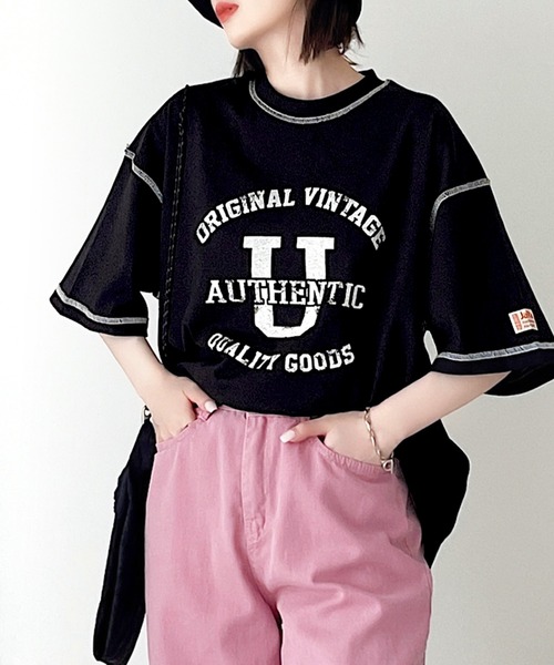 Java(ジャバ)の「《JaVaジャバ 別注》大人ヴィンテージ。プリントアウトステッチリバースウィーブ風Tシャツ(Tシャツ/カットソー・メンズ・ブラック/オフホワイト/グリーン・LARGE/MEDIUM/SMALL/X-LARGE)」の12枚目の写真