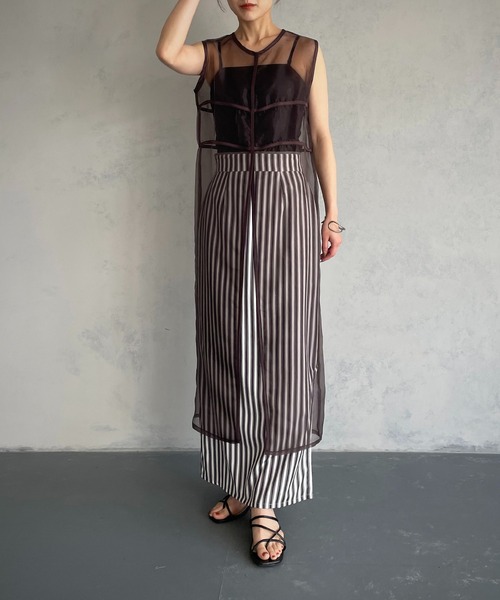 &g'aime(アンジェム)の「【&g’aime】<WEB限定>シアーロングチュニック(チュニック・レディース・ブラック/ブラウン・FREE)」の10枚目の写真
