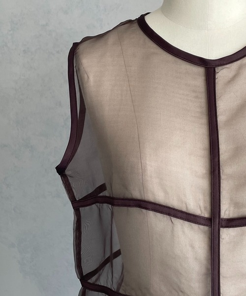 &g'aime(アンジェム)の「【&g’aime】<WEB限定>シアーロングチュニック(チュニック・レディース・ブラック/ブラウン・FREE)」の21枚目の写真