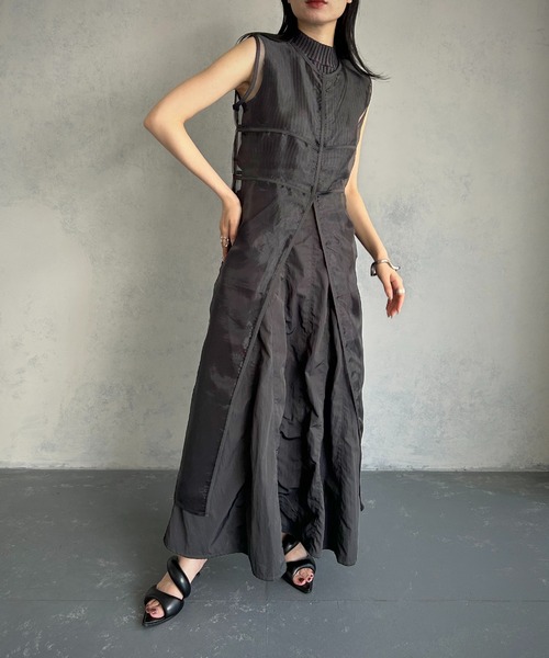 &g'aime(アンジェム)の「【&g’aime】<WEB限定>シアーロングチュニック(チュニック・レディース・ブラック/ブラウン・FREE)」の22枚目の写真