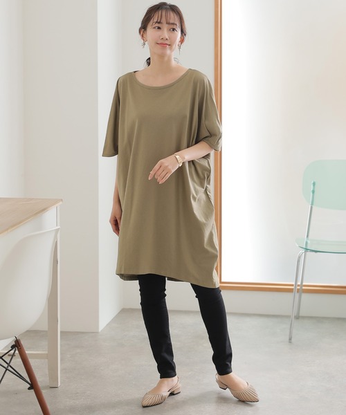 ElegChic（エレグシック）の「5分袖アシメプルオーバー（Tシャツ/カットソー・レディース・ブラウン系その他/チャコールグレー/ホワイト/ブラック/カーキ・M/4L/XL）」の11枚目の写真