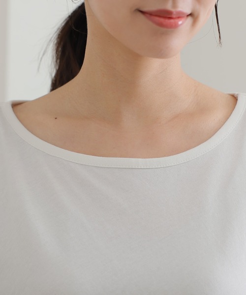 ElegChic（エレグシック）の「5分袖アシメプルオーバー（Tシャツ/カットソー・レディース・ブラウン系その他/チャコールグレー/ホワイト/ブラック/カーキ・M/4L/XL）」の21枚目の写真
