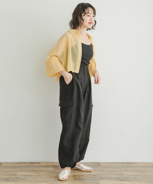 ITEMS URBANRESEARCH(アイテムズ アーバンリサーチ)の「ウエストタックパラシュートパンツ(その他パンツ・レディース・カーキ/ブラック/ホワイト・FREE)」の11枚目の写真