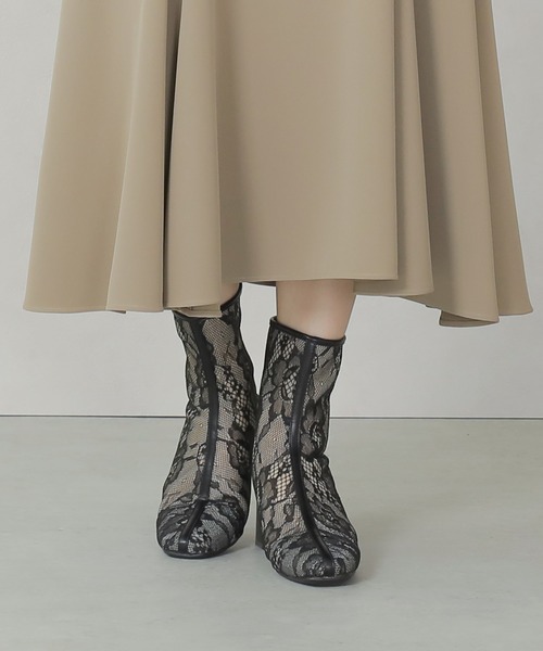 Kana（カナ）の「レース ショート ブーツ（ブーツ・レディース・ブラック/ベージュ・23.5/24.5/24/23）」の4枚目の写真