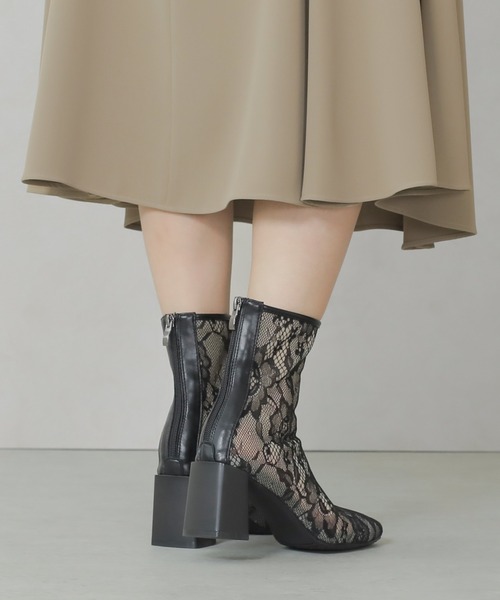 Kana（カナ）の「レース ショート ブーツ（ブーツ・レディース・ブラック/ベージュ・23.5/24.5/24/23）」の6枚目の写真