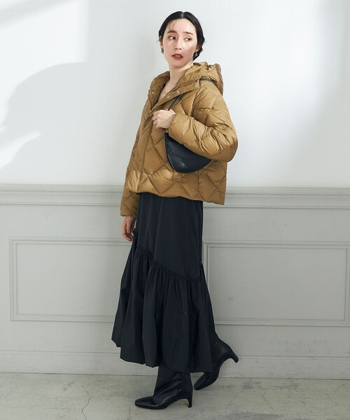 TAION(タイオン)の「◇【WEB限定】【TAION/タイオン】別注ダイヤキルトショートダウン(裾2WAY)(ダウンジャケット/コート・レディース・ブラック/オフホワイト/キャメル/ベージュ・FREE)」の19枚目の写真