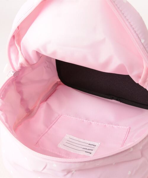 Kids Foret(キッズフォーレ)の「撥水加工リボン付きハート柄リュック(バックパック/リュック・キッズ・ラベンダー/ライトピンク・M/L)」の5枚目の写真