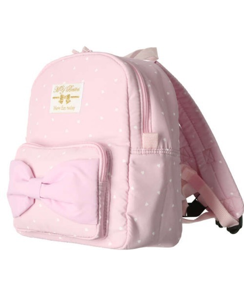 Kids Foret(キッズフォーレ)の「撥水加工リボン付きハート柄リュック(バックパック/リュック・キッズ・ラベンダー/ライトピンク・M/L)」の14枚目の写真