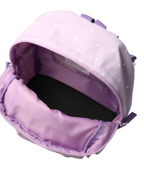 Kids Foret(キッズフォーレ)の「撥水加工リボン付きハート柄リュック(バックパック/リュック・キッズ・ラベンダー/ライトピンク・M/L)」の9枚目の写真