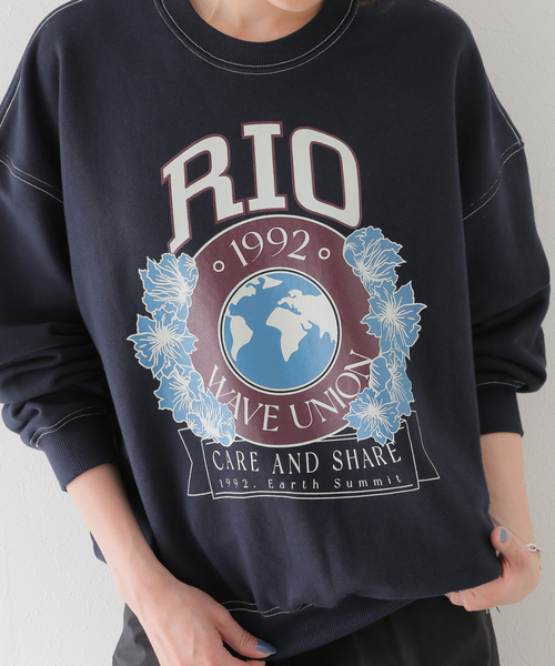 JOINT WORKS（ジョイントワークス）の「【WAVE UNION / ウェーブユニオン】RIO  スウェット（スウェット・レディース・グレー/ネイビー・MEDIUM/SMALL）」の2枚目の写真