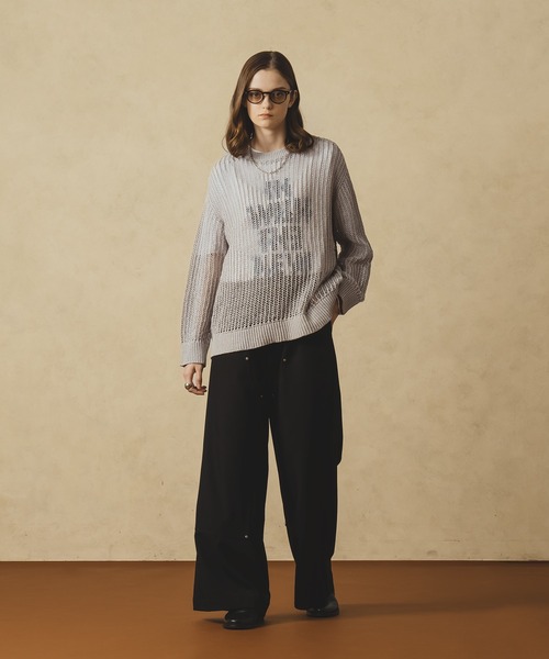 selle glant（セレグランテ）の「TAPE YARN PILLOVER MESH KNIT / テープヤーンプルオーバーメッシュニット（ニット/セーター・メンズ・ブラック/グレー/オフホワイト・MEDIUM/LARGE）」の10枚目の写真