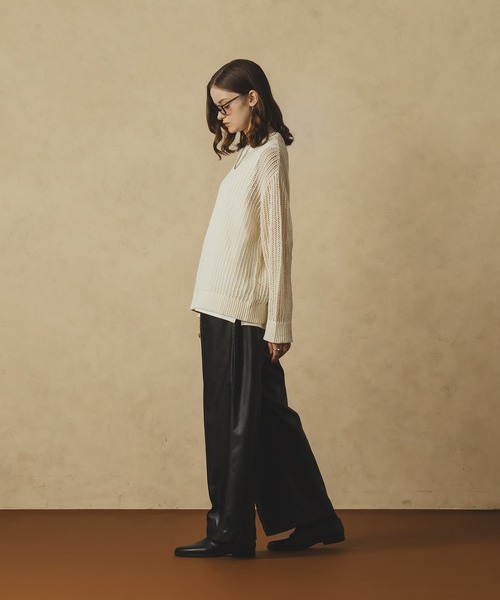 selle glant（セレグランテ）の「TAPE YARN PILLOVER MESH KNIT / テープヤーンプルオーバーメッシュニット（ニット/セーター・メンズ・ブラック/グレー/オフホワイト・MEDIUM/LARGE）」の6枚目の写真