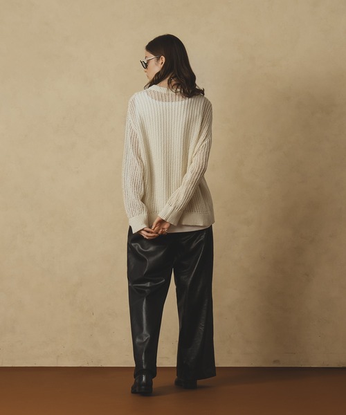 selle glant（セレグランテ）の「TAPE YARN PILLOVER MESH KNIT / テープヤーンプルオーバーメッシュニット（ニット/セーター・メンズ・ブラック/グレー/オフホワイト・MEDIUM/LARGE）」の7枚目の写真