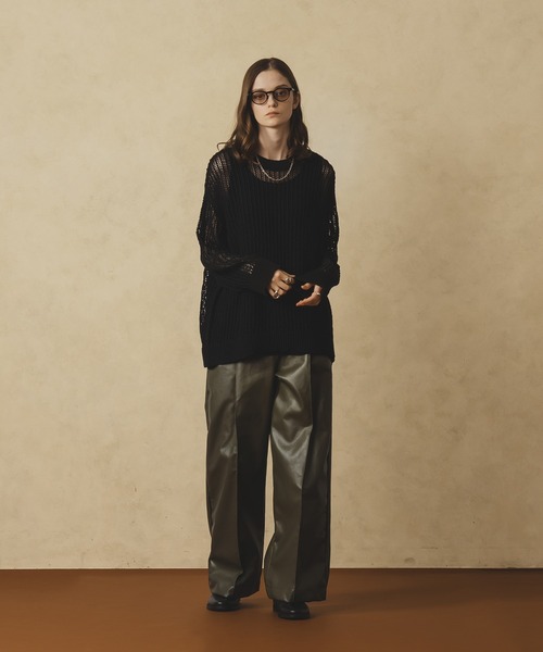 セール】TAPE YARN PILLOVER MESH KNIT / テープヤーンプル